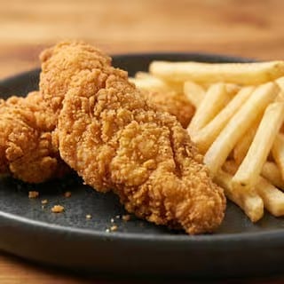 Kid's Two Chicken Fingers, French Fries & Soft Drink.