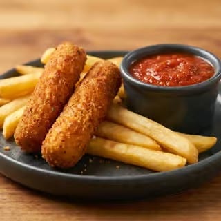 Kid's Two Pieces of Mozzarella Sticks, French Fries & Soft Drink